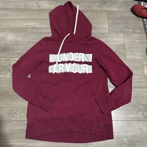 Under Armour Hoodie Men's M UA Maroon Sweatshirt Red Berry